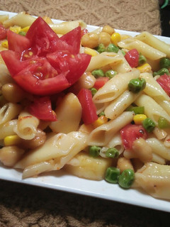A picture of Macroni Beans Salad.