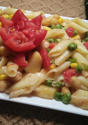 A picture of Macroni Beans Salad.