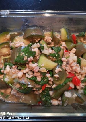 รูปของ มะเขือผัดเนื้อไก่สับ