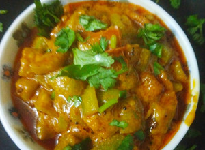 A picture of Turai ki sabji (Ridge gourd).