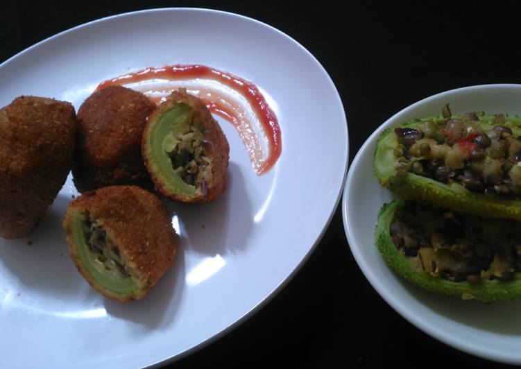 Lentil stuffed Teasle Gourd Cutlet