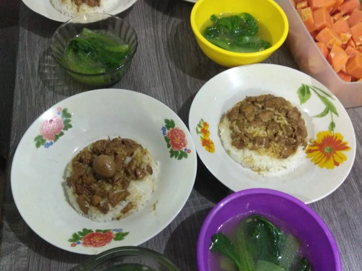 Easy Steps Make Recipes Nasi tim ayam kuah kaldu ayam dan pokcoy the Delicious So Delicious.