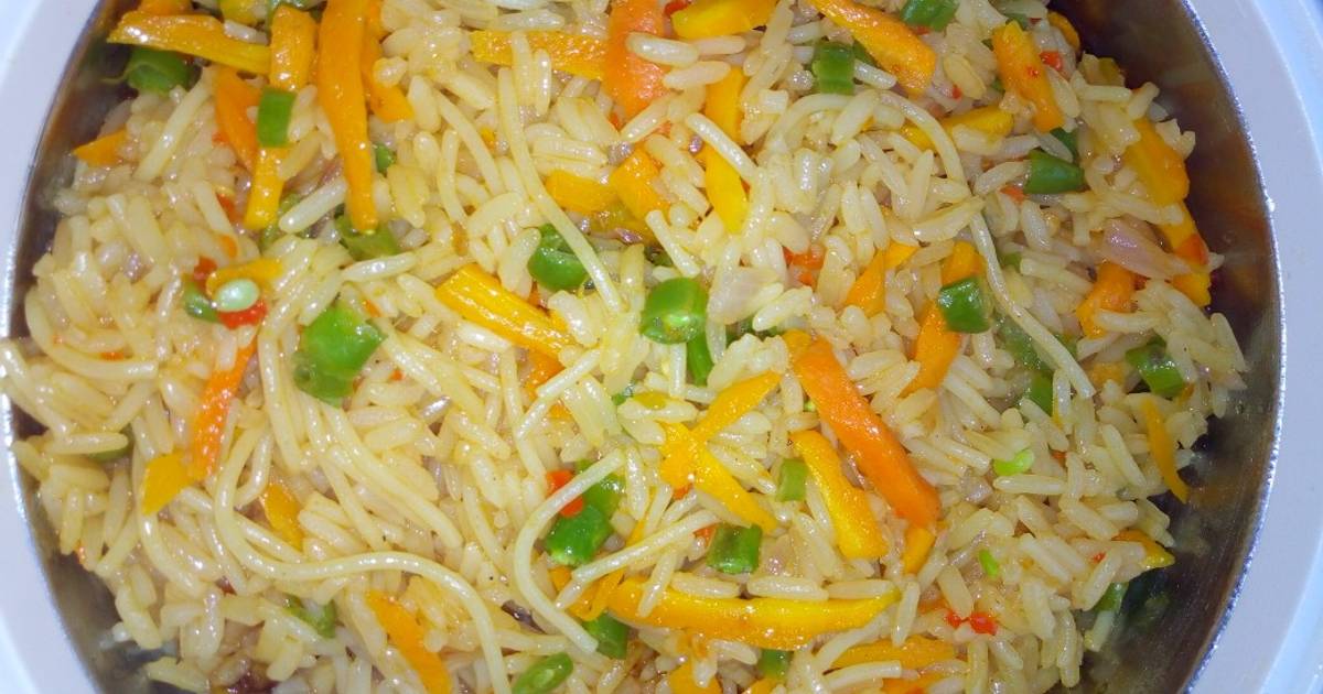 Indian jollof rice & spaghetti Recipe by Mato's Favorite Dishes Cookpad