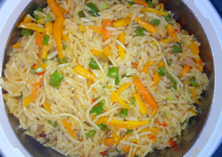Simple Way to Prepare Quick Indian jollof rice &amp; spaghetti