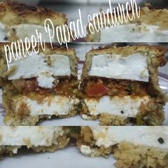 A picture of #paneer papad sandwich.