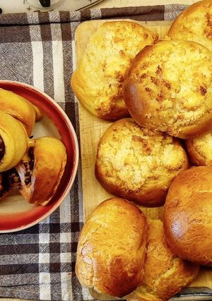 Foto de 1 massa = 3 bolos - pão de leite, pão de Deus e rolls de chocolate