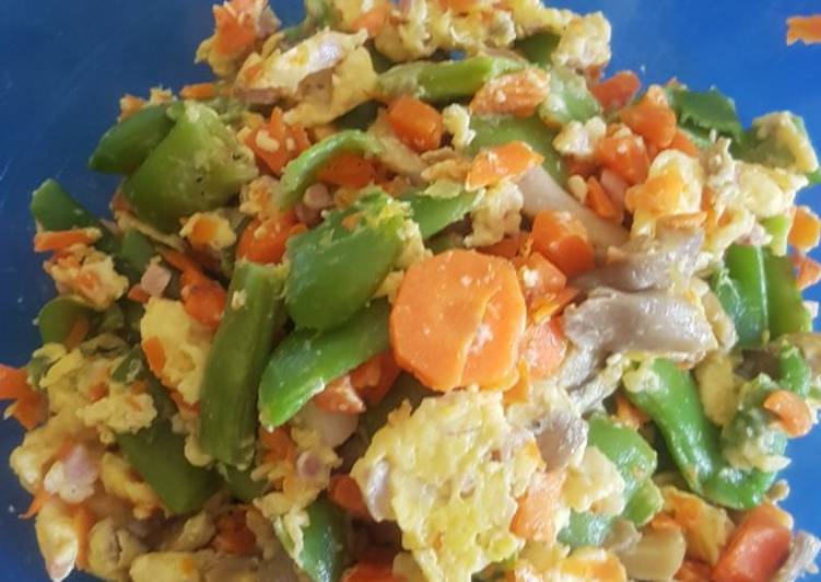 Revuelto de verduras con jamón