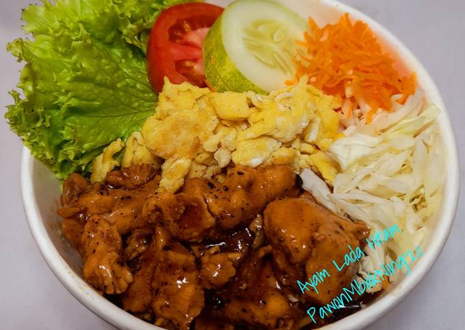 Cara Masakan Resep Rice Bowl Ayam Lada Hitam