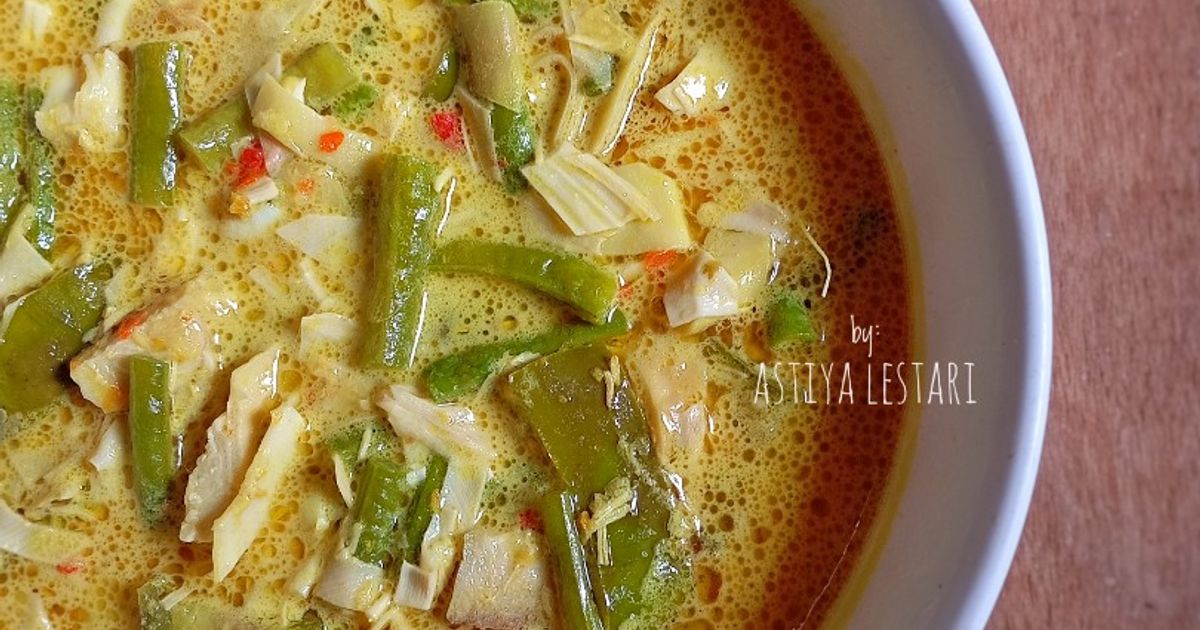 Lodeh Terong Kacang Panjang dan Jantung Pisang