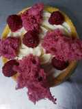 Tarta de queso y esponja de remolacha
