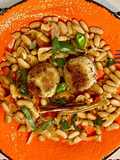 Poêlée de flageolets et boulettes de viande