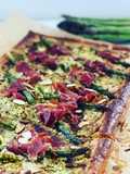 Tarte mit Quark, Spargel und getrocknetem Schinken🥓