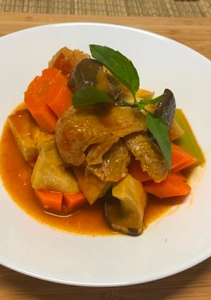 A picture of Mock meat stew.