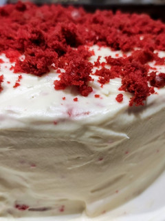 Φωτογραφία της συνταγής "Red velvet cake με frosting λευκής σοκολάτας" ❤️🎀