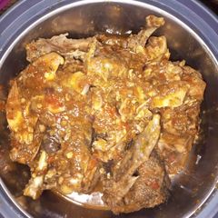 A picture of Guinea fowl peppersoup.