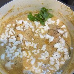 A picture of Pollo en Pepitoria (Chicken in Almond Sauce) - Spanish Heaven on a Plate - Enjoy :P.