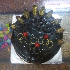 A picture of Butterscotch with chocolate ganache.