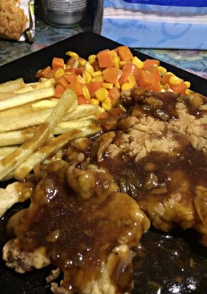 Foto resep Crispy Chicken Steak with Simple Brown Sauce