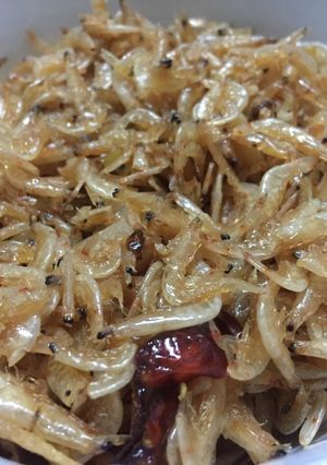 Hình của món Tép khô rang giòn.