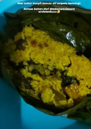 Foto resep Nasi bakar kunyit kencur ati ampela kemangi