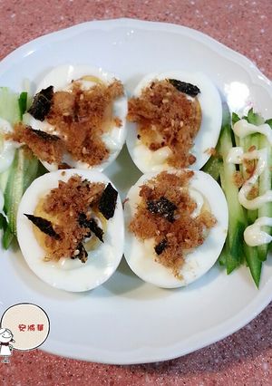 肉鬆美奶滋水煮蛋~電鍋版 的食譜成品照片