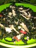 Tumis daun pepaya jepang teri