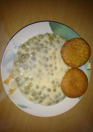 Egyszerű zöldborsófőzelék recept fotója