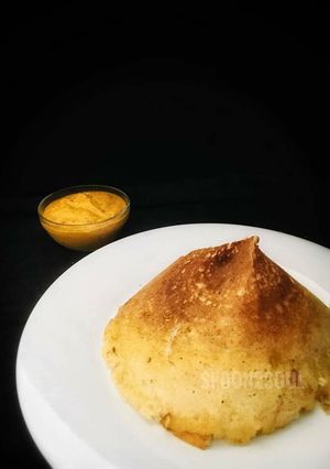 A picture of Andhra Ghee roast with Pumpkin Chutney.