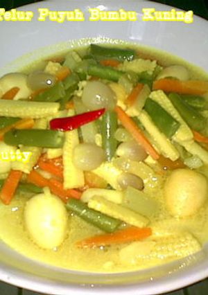 Foto resep Sayuran & Telur Puyuh Bumbu Kuning