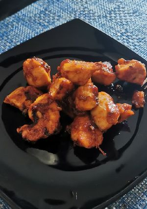 Una foto de Pollo dulce estilo asiático