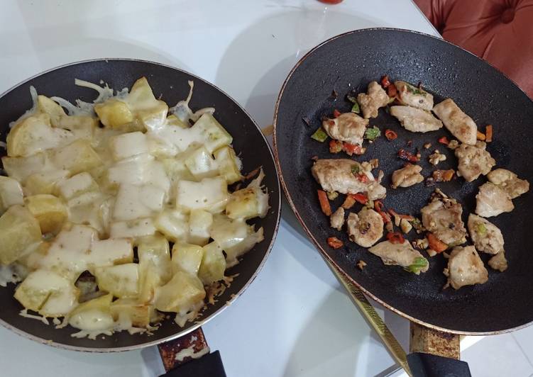 Resep Menu diet AntiGalau &#34;Chicken Grilled lada hitam w/ potato cheese Anti Gagal