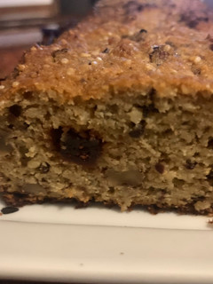 Una foto de BUDÍN de COCO y PASAS de ARÁNDANOS (sin gluten)