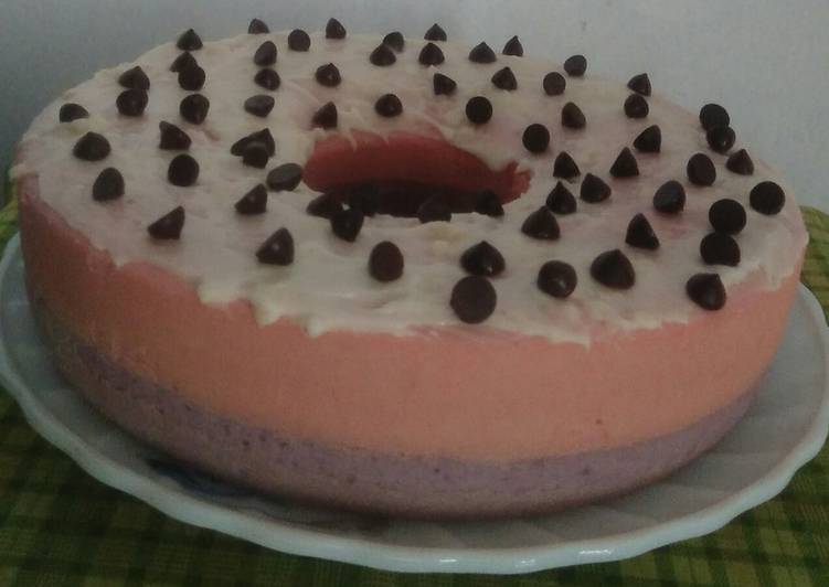 Proses memasak Bolu pelangi putih telur Anti Gagal