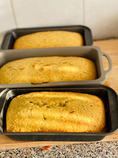 A picture of Banana bread with lemon zest!.