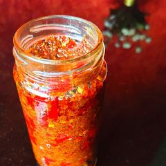 Red chilli pickle A picture of Red chilli pickle.