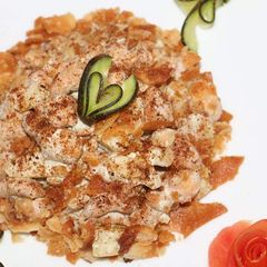 Dahi bhaly with homemade papri A picture of Dahi bhaly with homemade papri.