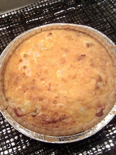 A picture of "V" cheese n bacon quiche..