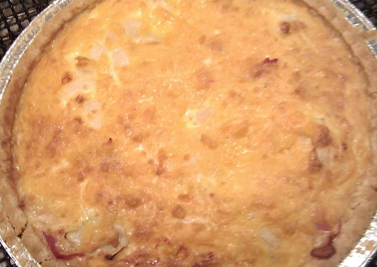 &quot;V&quot; cheese n bacon quiche.