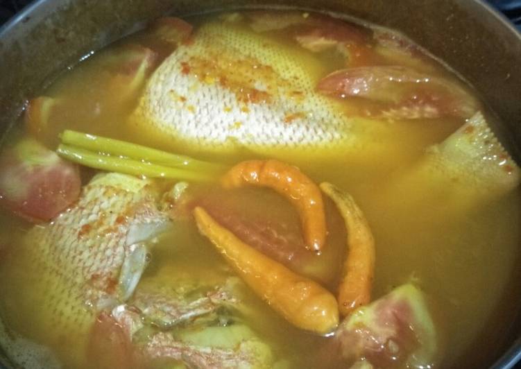 Resep Ikan Kakap Merah lempah kuning, Bikin Ngiler