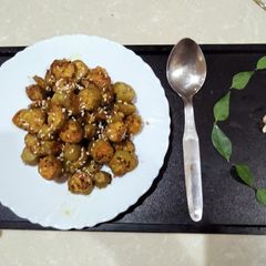 A picture of Kundru Peanut and sesame seeds sabzi.