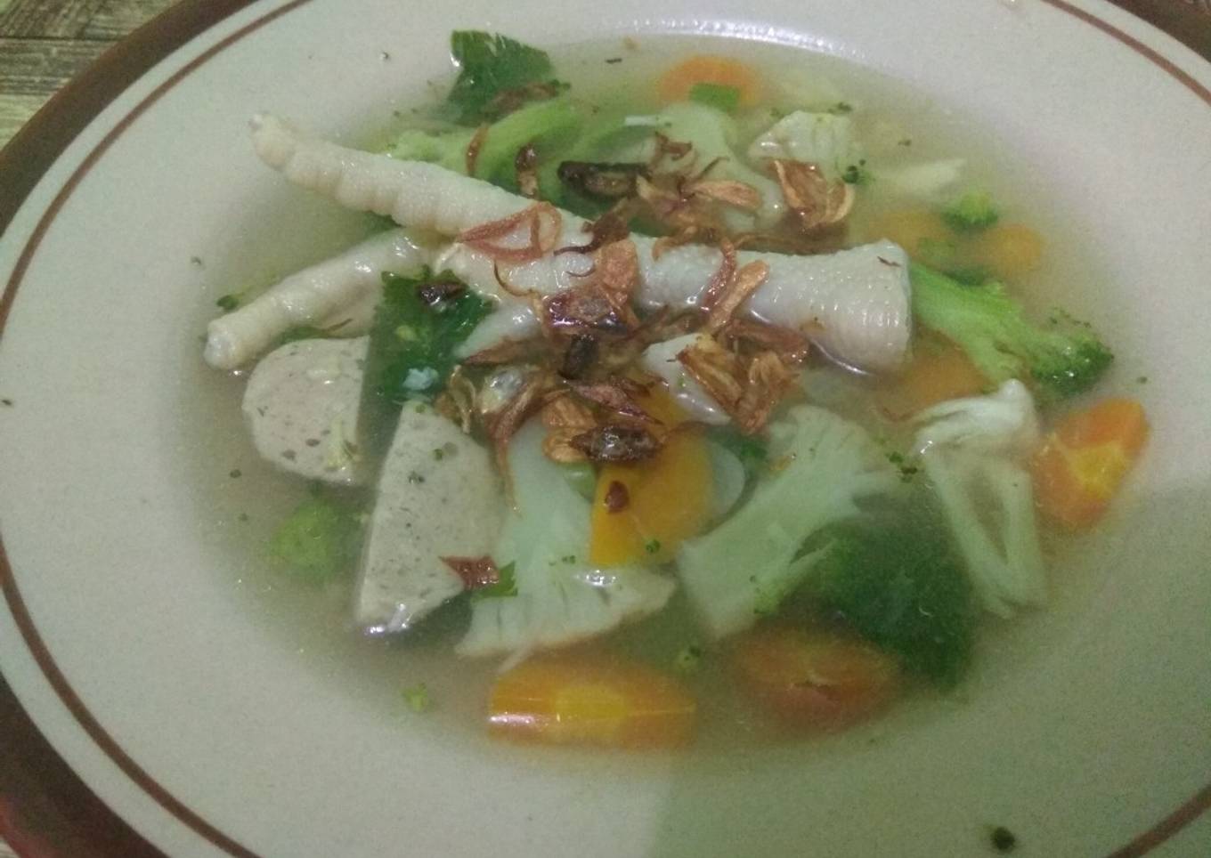 Sop Ceker Ayam Bakso