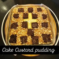 A picture of Cake Custard pudding.