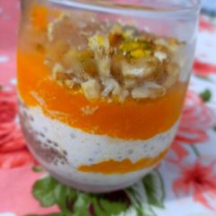 Mango Yogurt Parfait with gond katira A picture of Mango Yogurt Parfait with gond katira.