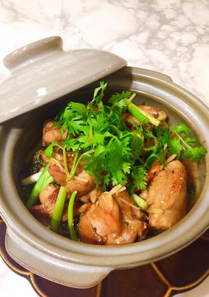 Hình của món Gà kho dầu hào..