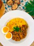 Delicious Spicy Dry Curry with Shiitake powder