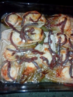 Una foto de Endivias al horno con queso de cabra