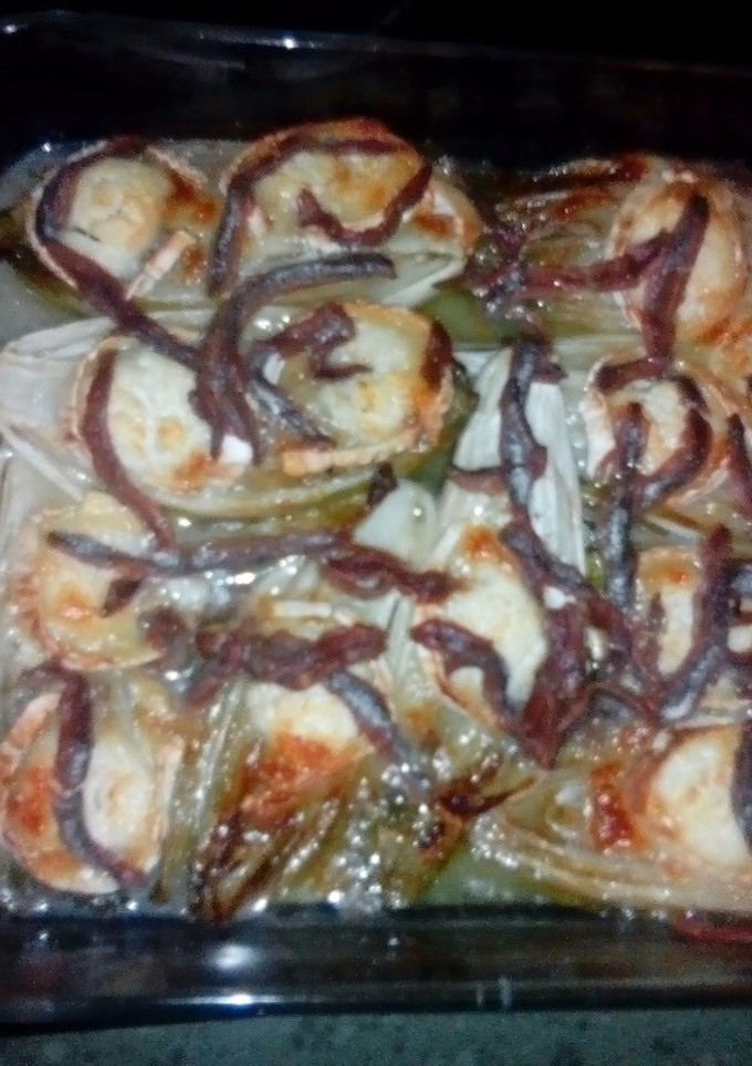 Una foto de Endivias al horno con queso de cabra