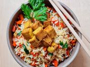 Una foto de arroz basmati oriental