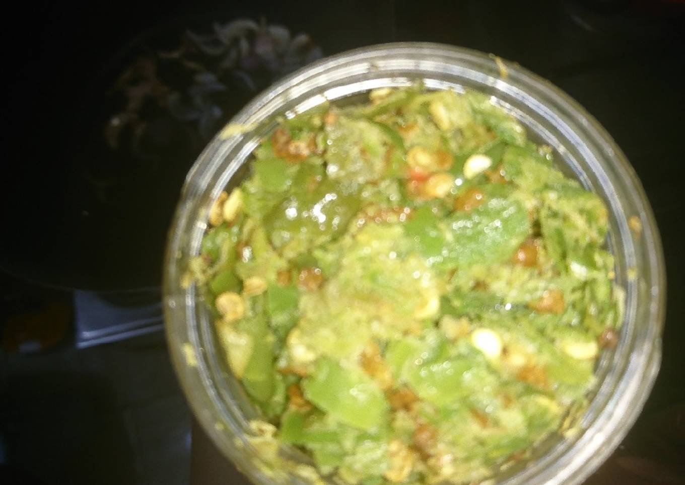 Green chilli paste in bottles save for bakraeid