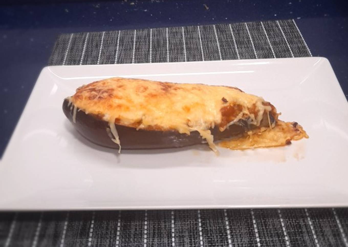 Berenjenas rellenas de verduras y champiñones (Sin sal)